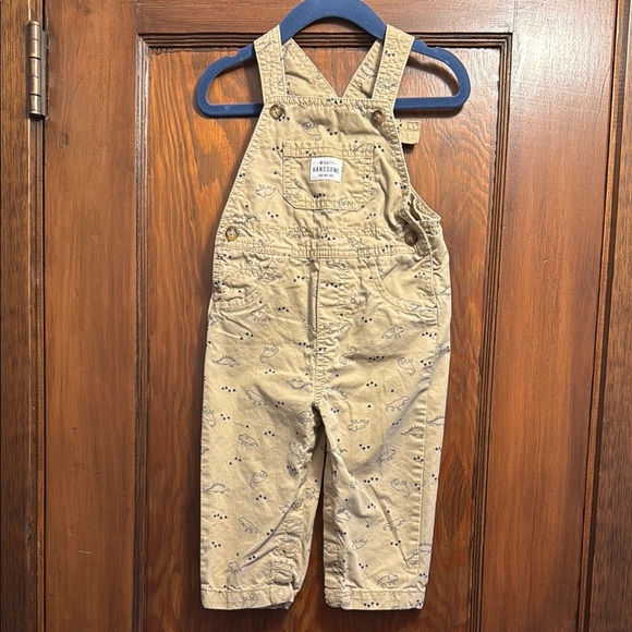 Carter’s Tan Dinosaur Overalls - Picture 1 of 9